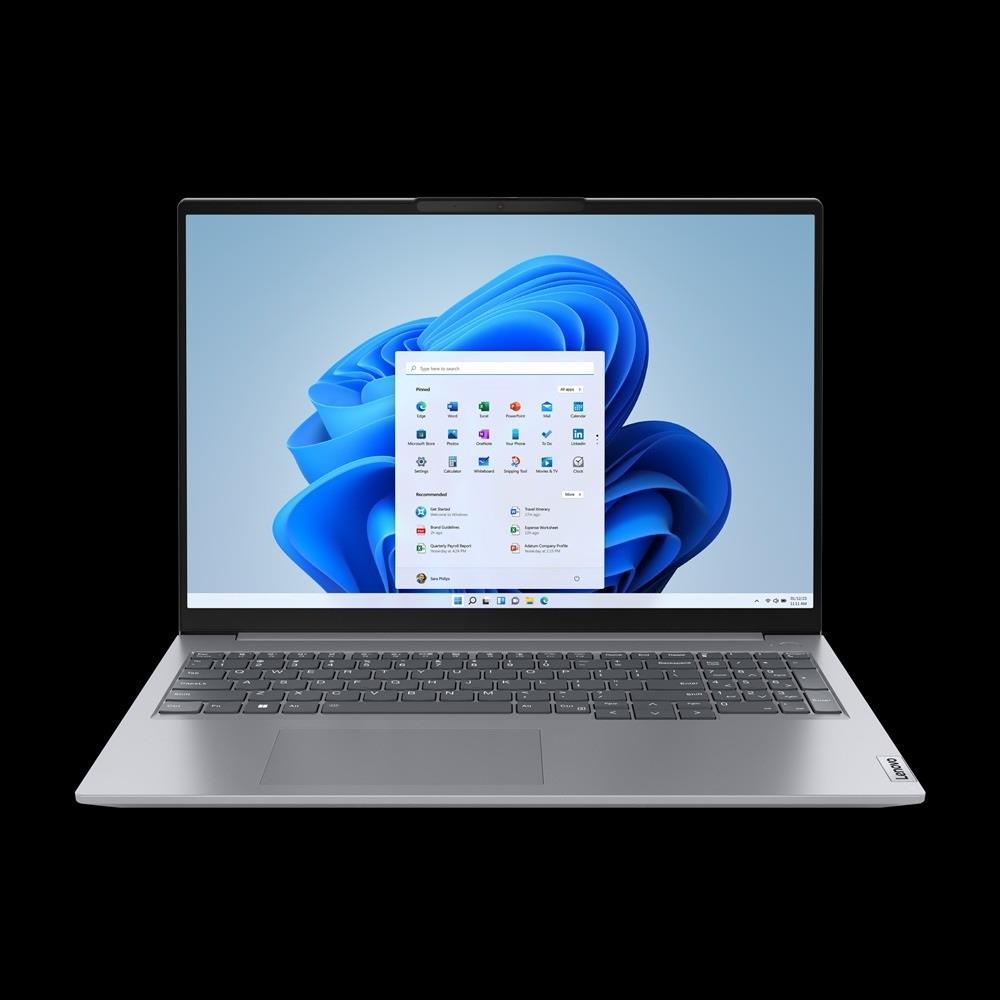 LENOVO ThinkBook 16 laptop, 16  , AMD Ryzen 5 7430U , 32GB, 1TB SSD, NoOS, szür fotó, illusztráció : 21KK0080HV