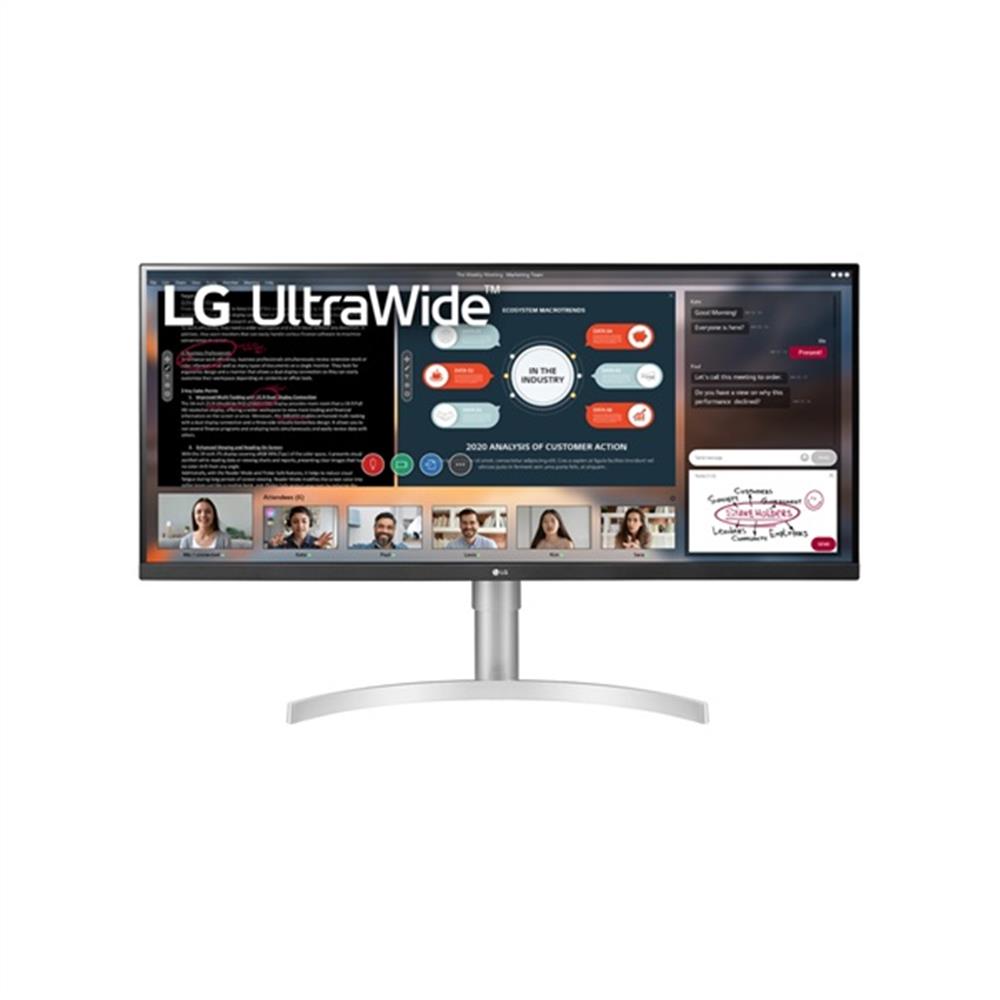 Monitor 34  3440x1440 IPS HDMI DP TB USB LG 34WN650-W fotó, illusztráció : 34WN650-W.AEU