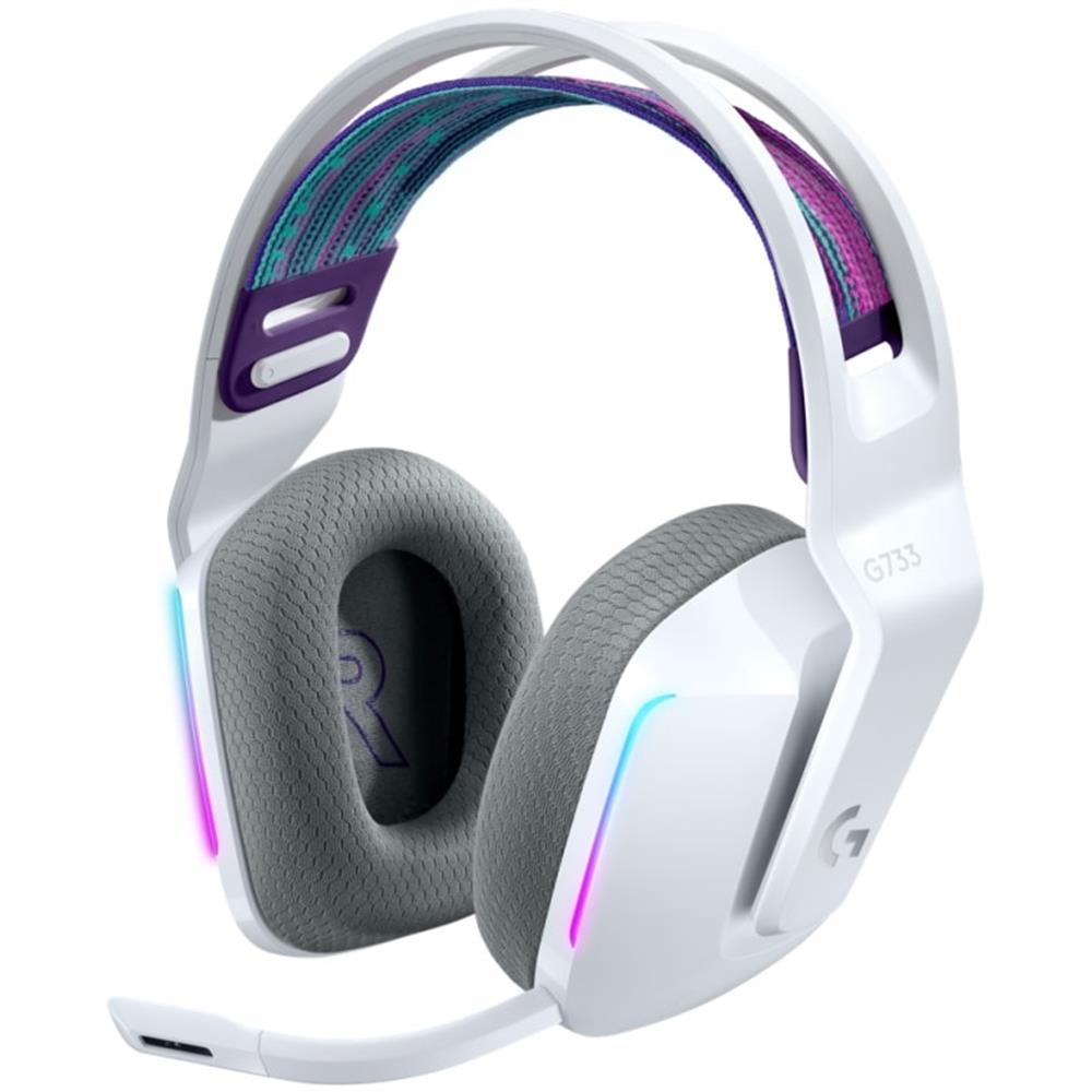 Fejhallgató Logitech G733 Lightspeed Wireless RGB fehér gamer headset fotó, illusztráció : 981-000883