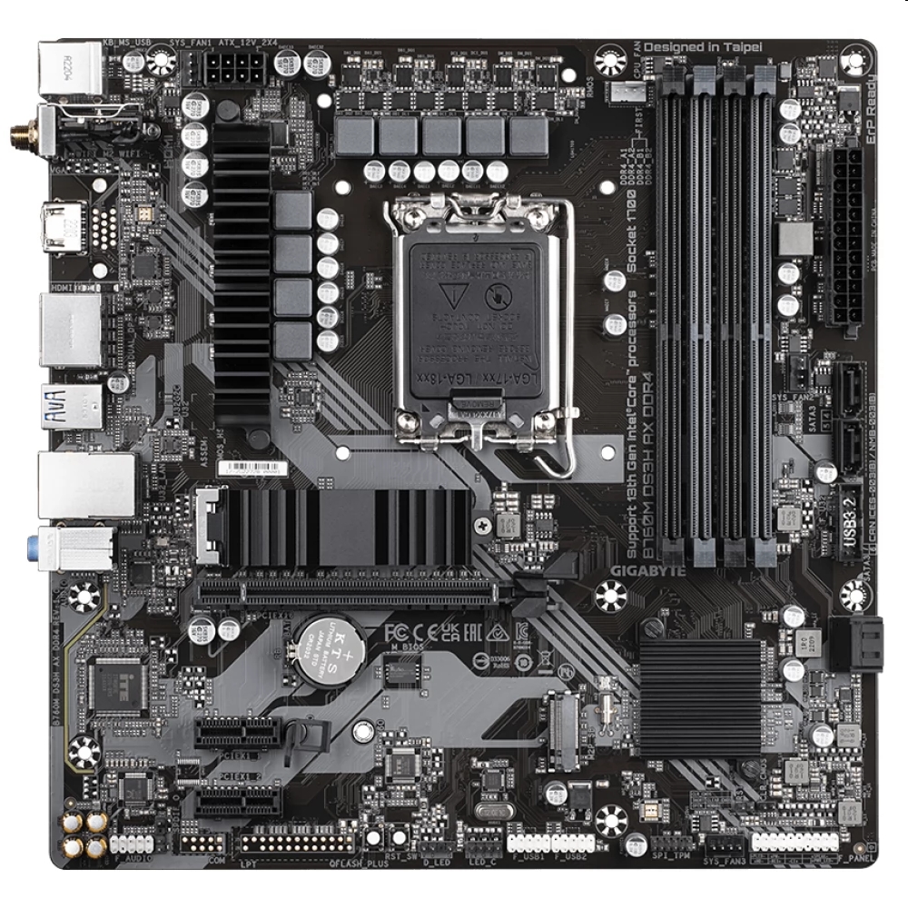 Alaplap B760 LGA1700 4xDDR5 Gigabyte B760M DS3H AX mATX fotó, illusztráció : B760M-DS3H-AX