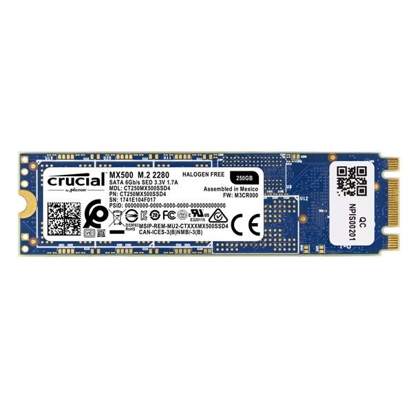 250GB SSD M.2 2280 Crucial MX500 fotó, illusztráció : CT250MX500SSD4