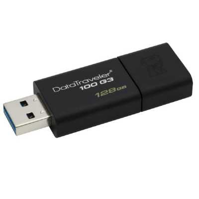 Kingston USB 3.0 Fekete kupak nélküli 128GB pendrive