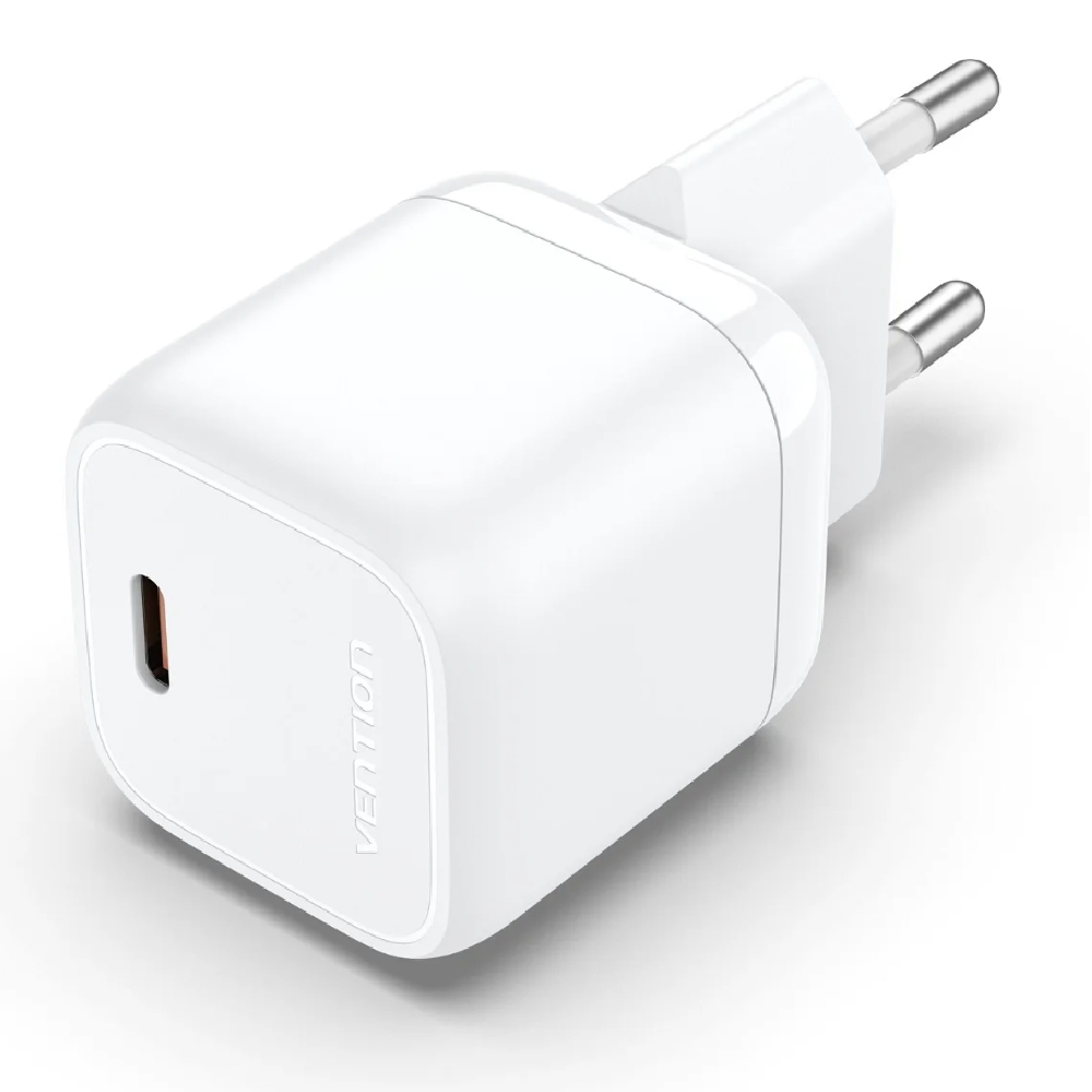 Telefon töltő USB-C Vention 30W fehér fotó, illusztráció : FAKW0-EU