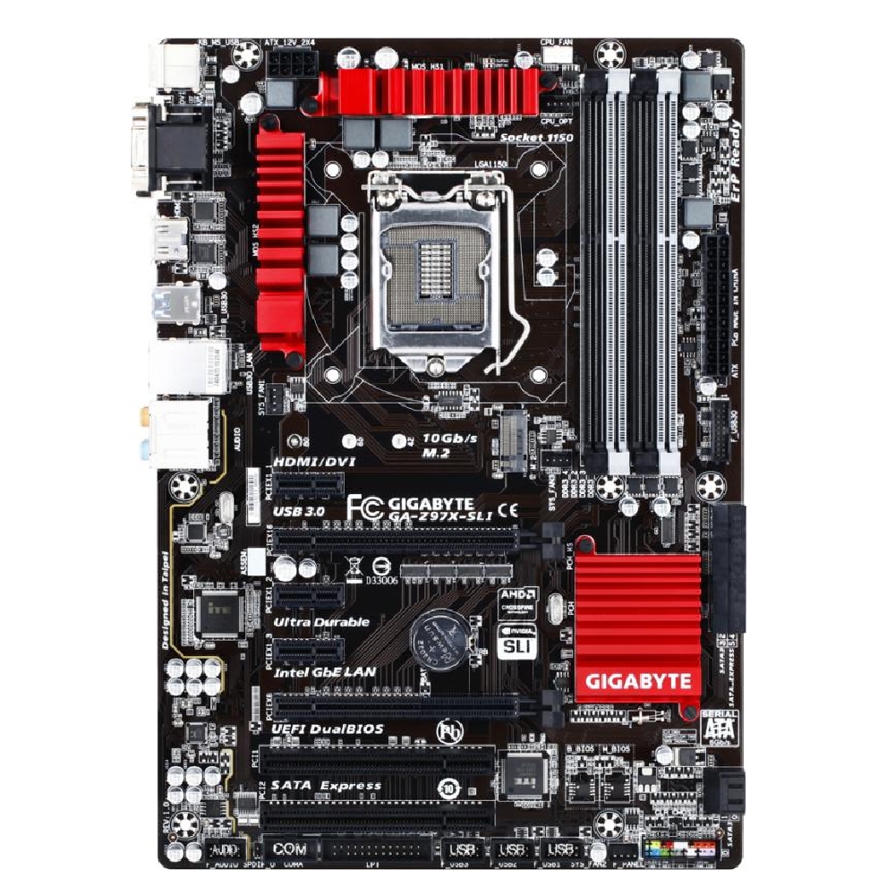 Alaplap Z97 LGA1150 4xDDR3 Gigabyte Z97X ATX fotó, illusztráció : GA-Z97X-SLI