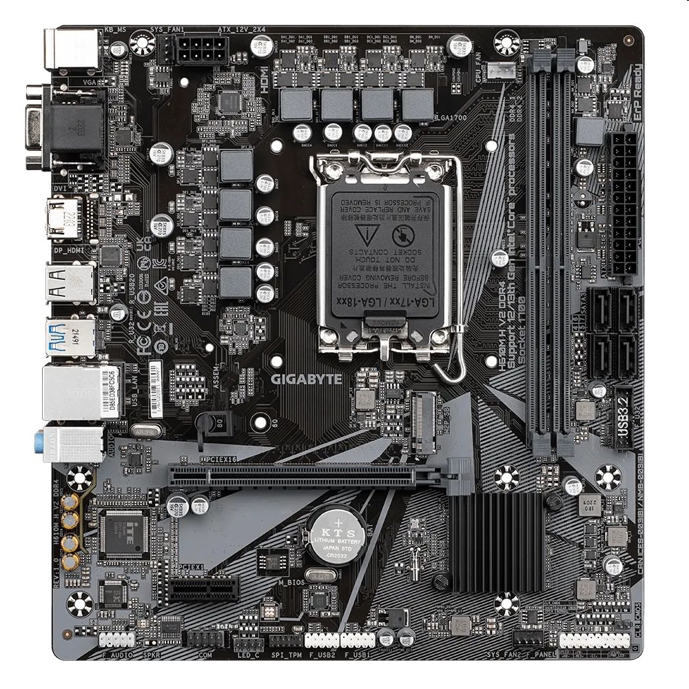 Alaplap H610 LGA1700 2xDDR5 Gigabyte H610M H V2 mATX fotó, illusztráció : H610M-H-V2