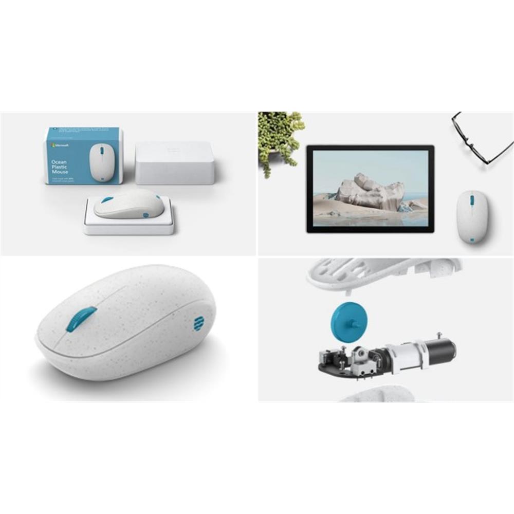 Vezetéknélküli egér Microsoft Ocean Plastic Mouse fehér fotó, illusztráció : I38-00006