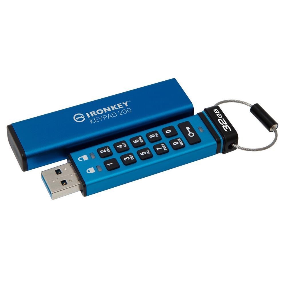 32GB Pendrive kék Kingston Ironkey Keypad 200 fotó, illusztráció : IKKP200_32GB