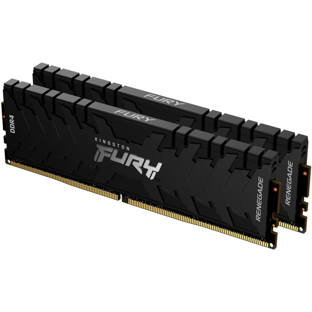 32GB memória DDR4 3200MHz (Kit of 2) 1Gx8 Kingston FURY Renegade Black KF432C16 fotó, illusztráció : KF432C16RB1K2_32