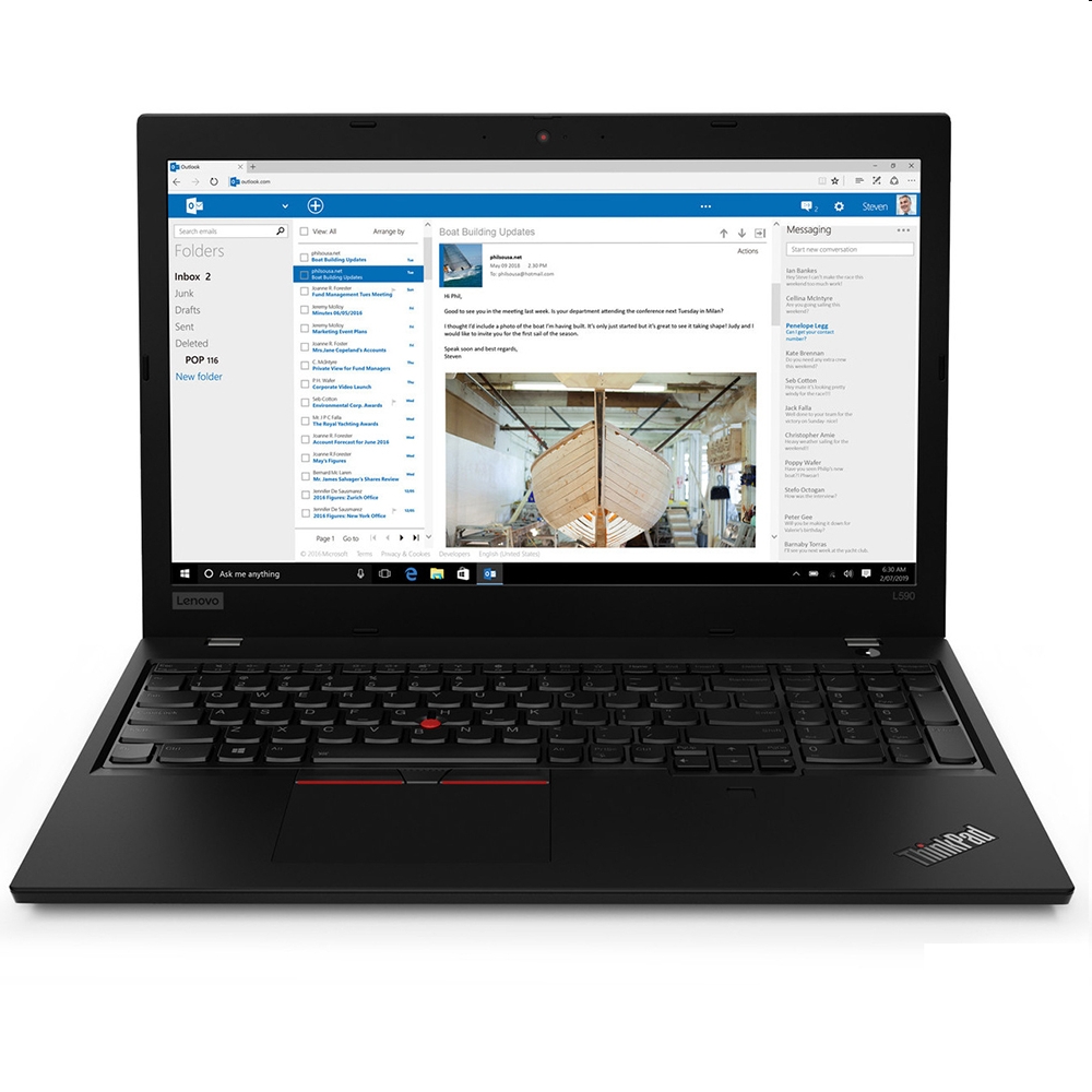 Lenovo ThinkPad L590 15.6  1920x1080 felújított laptop fekete fotó, illusztráció : NNR5-MAR24966