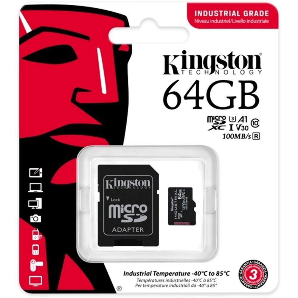 Memória-kártya 64GB microSDXC Class10 Kingston Industrial + kártyaolvasó fotó, illusztráció : SDCIT2_64GB