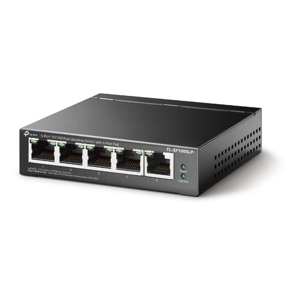 5 Port Switch TP-LINK TL-SF1005LP 5-Port 10/100Mbps Desktop Switch with 4-Port fotó, illusztráció : TL-SF1005LP