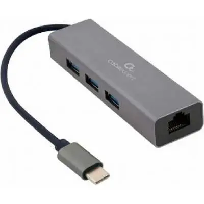 Hub 3 portos USB3.1 + Gbit RJ45 szürke GEMBIRD A-CMU3-LAN-01 fotó