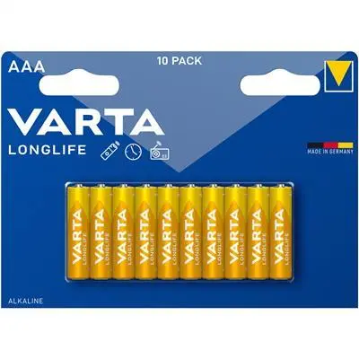 Elem Varta Longlife AAA mikro ceruza elem alkáli 10db VARTA-4103101461 fotó