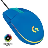 Gamer egér USB Logitech G203 Lightsync kék illusztráció, fotó 1