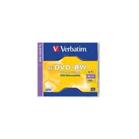 DVD+RW lemez, újraírható, 4,7GB, 4x, normál tok, VERBATIM VERBATIM-43229 Technikai adatok